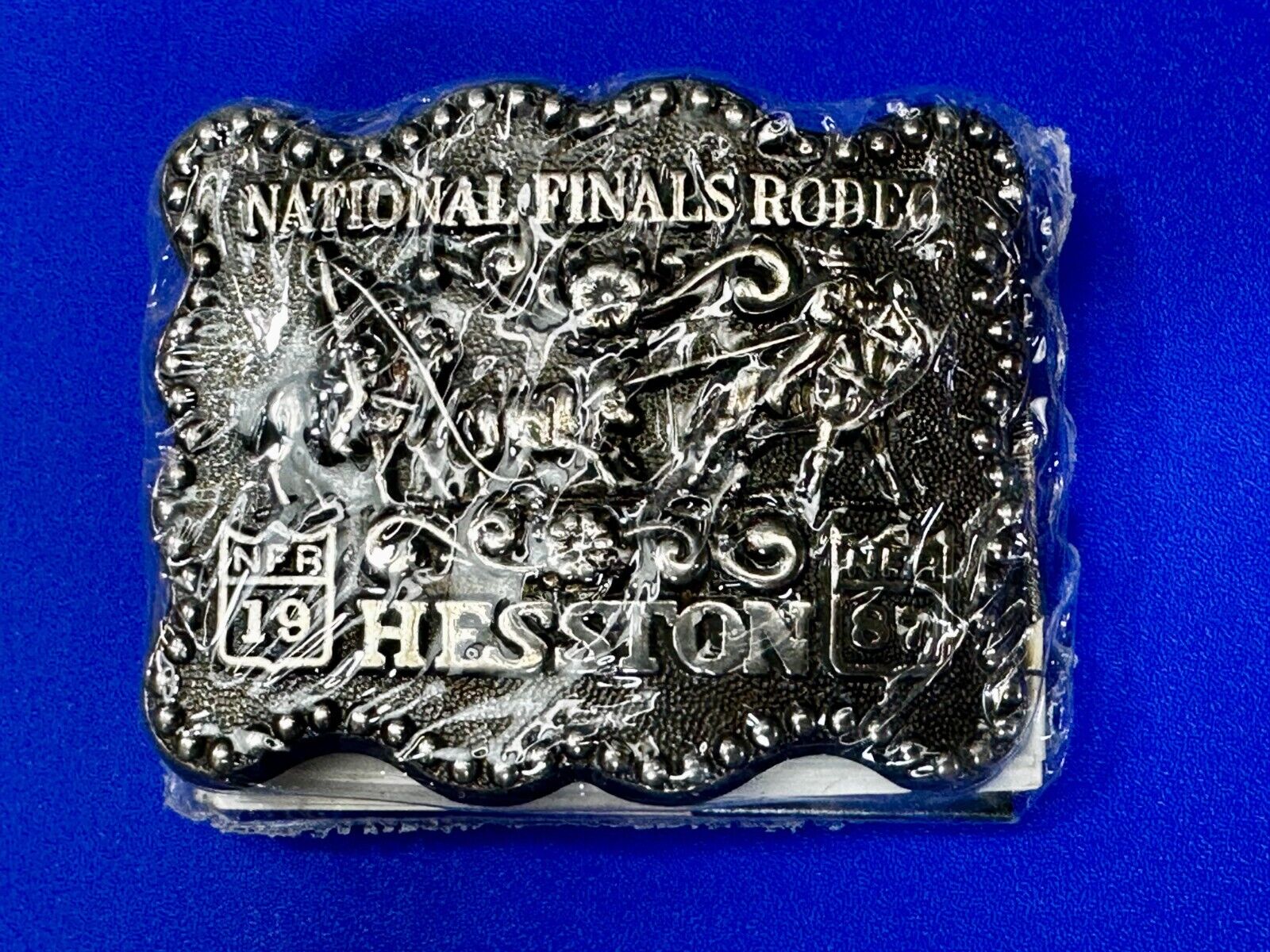 1987 Hesston National Finals Rodeo NFR Rodeo Cowboys NOS Western Belt Buckle