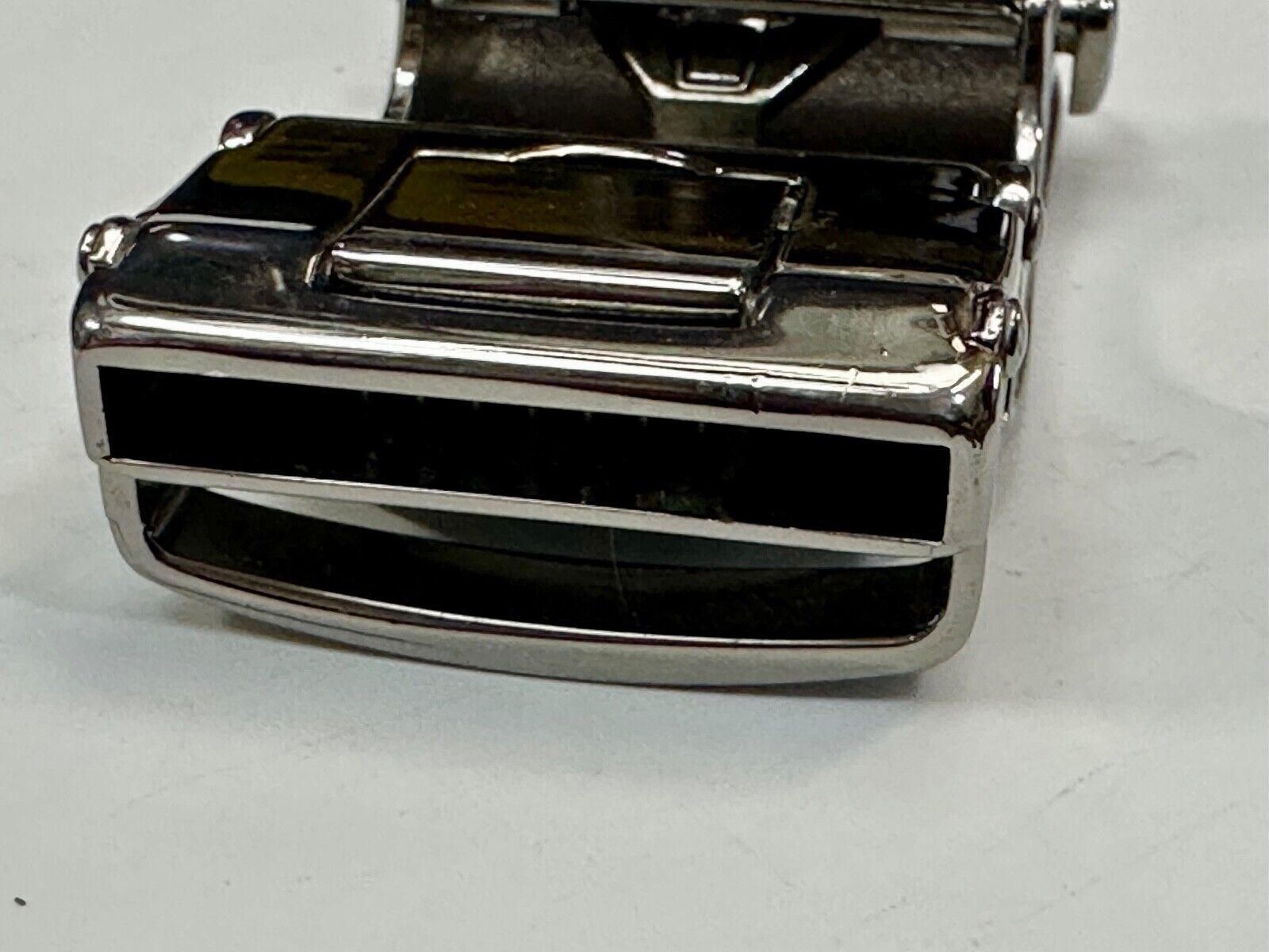 Automatic Ratchet Black & Silver Tone Replacement Dress Style Belt Buckle
