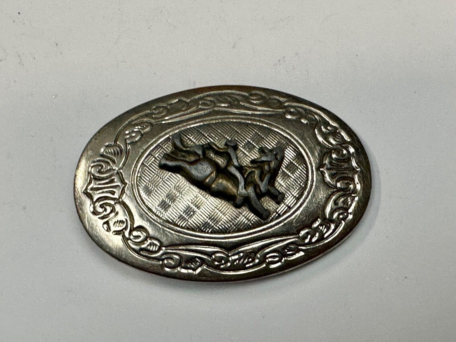 Vintage Cowboy Saddle Bronc 3" wide western oval belt buckle