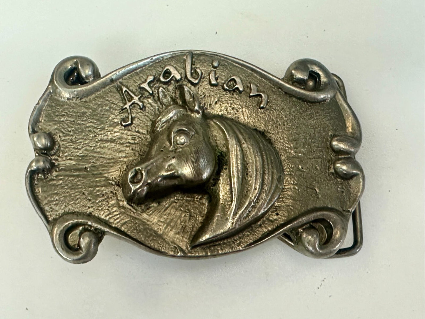 Arabian Horse Head Silver Tone Western Rodeo Cowboy SPEC-CAST Belt Buckle