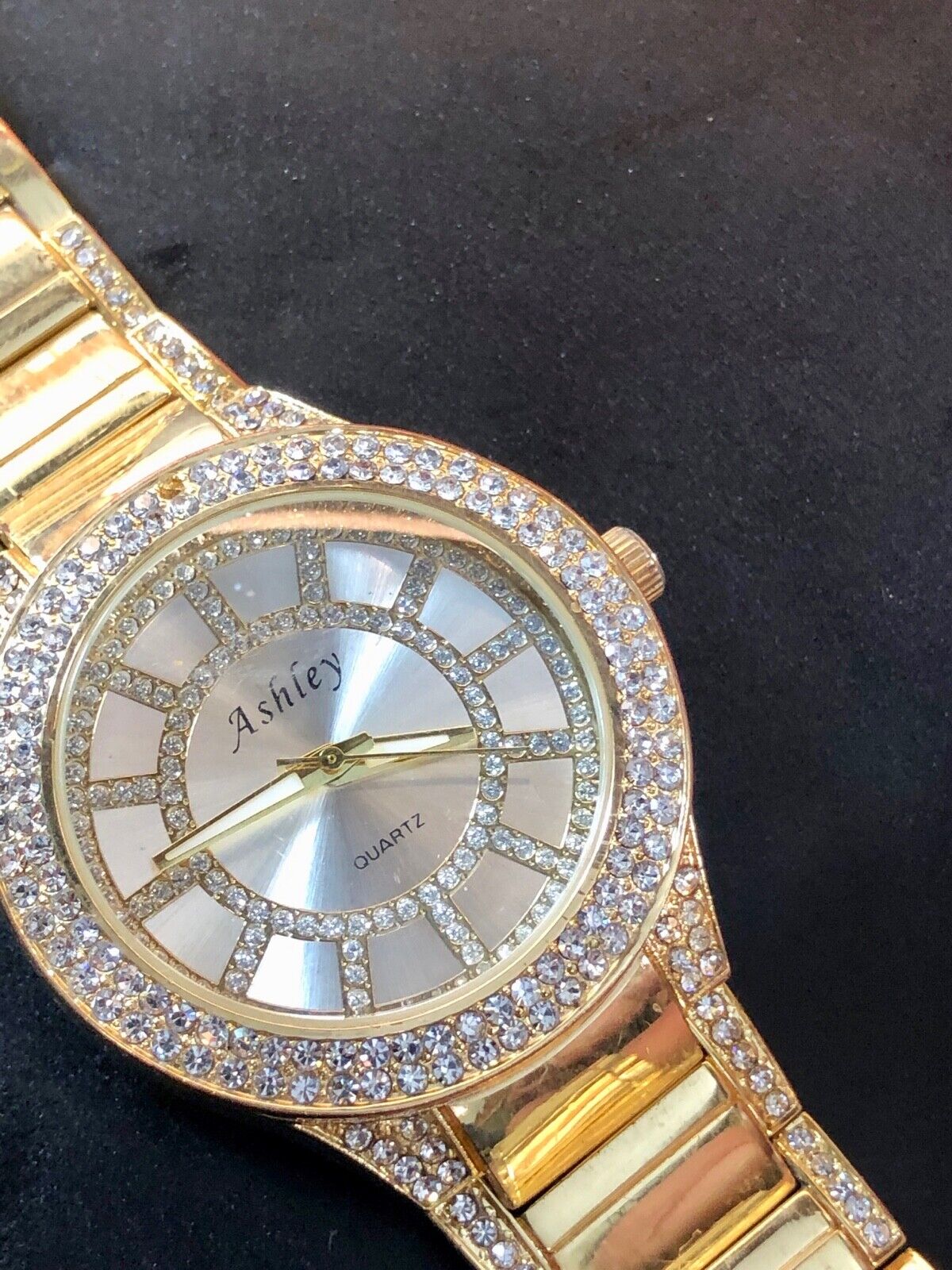 Ashley Ladies Watch, Missing A Few Rhinestones, But Fresh Battery, Working Well 
