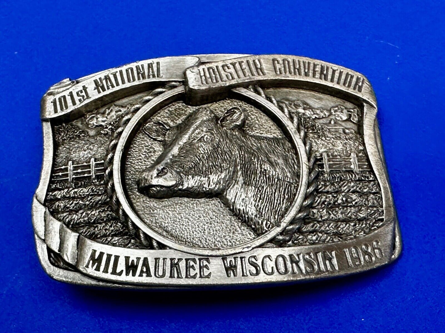 101st Holstein Convention The Dairy Shrine Milwaukee Wisconsin 1986 Belt Buckle