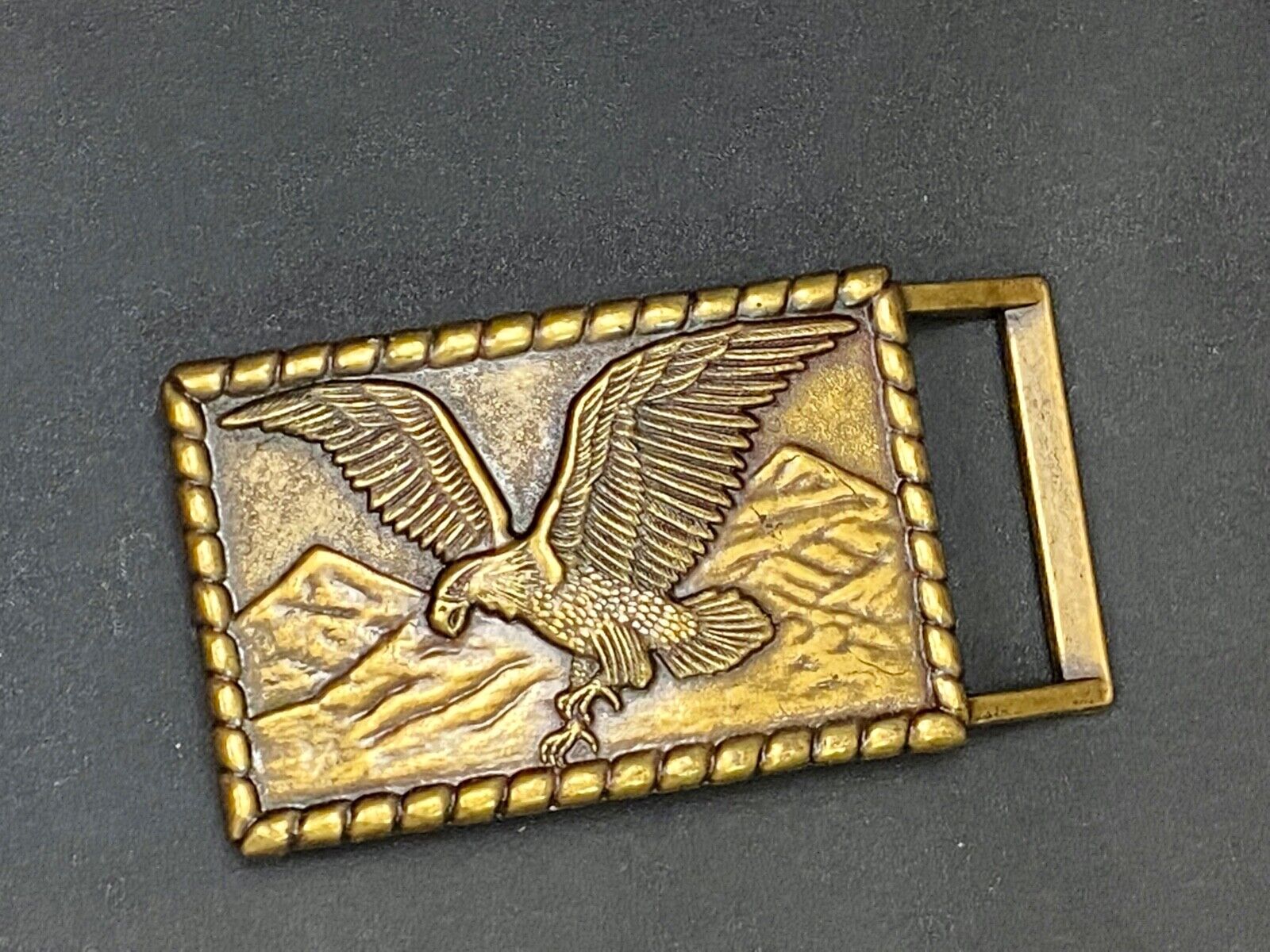 Vintage Eagle Belt Buckle American Americana Usa Biker Mountains Classic
