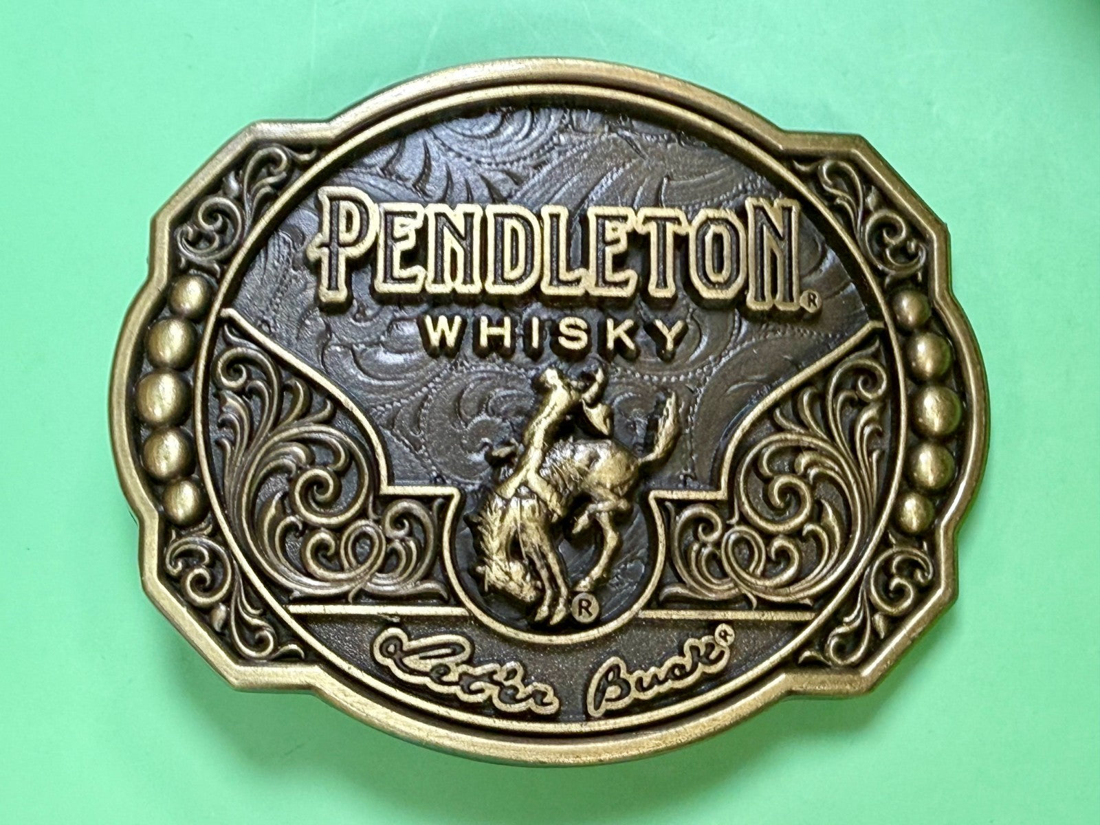 2024 Pendleton Whiskey Let'er Buck Rodeo Cowboy Montana Silversmiths Belt Buckle