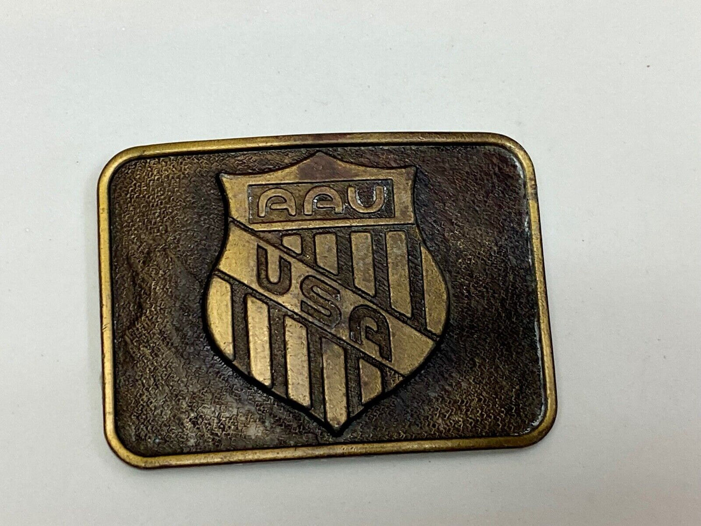 Amateur Athletic Union Aav-Usa Shield Emblem Vintage Belt Buckle 