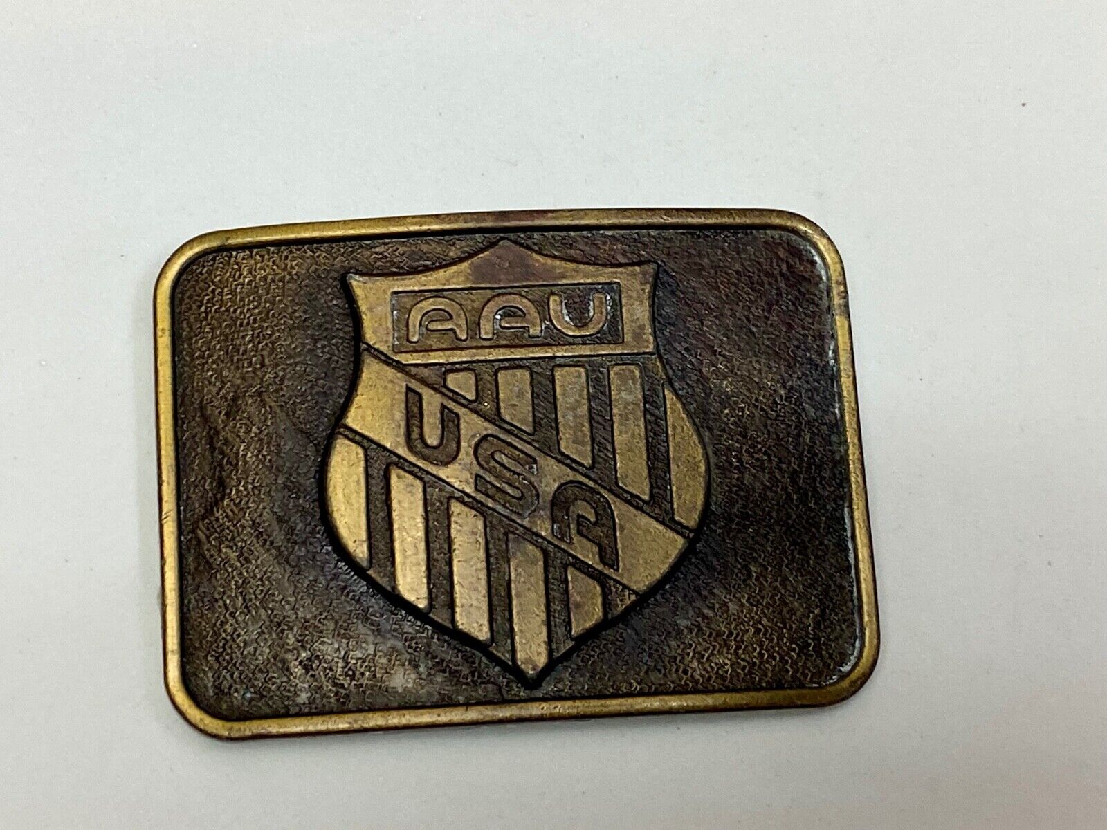 Amateur Athletic Union Aav-Usa Shield Emblem Vintage Belt Buckle 