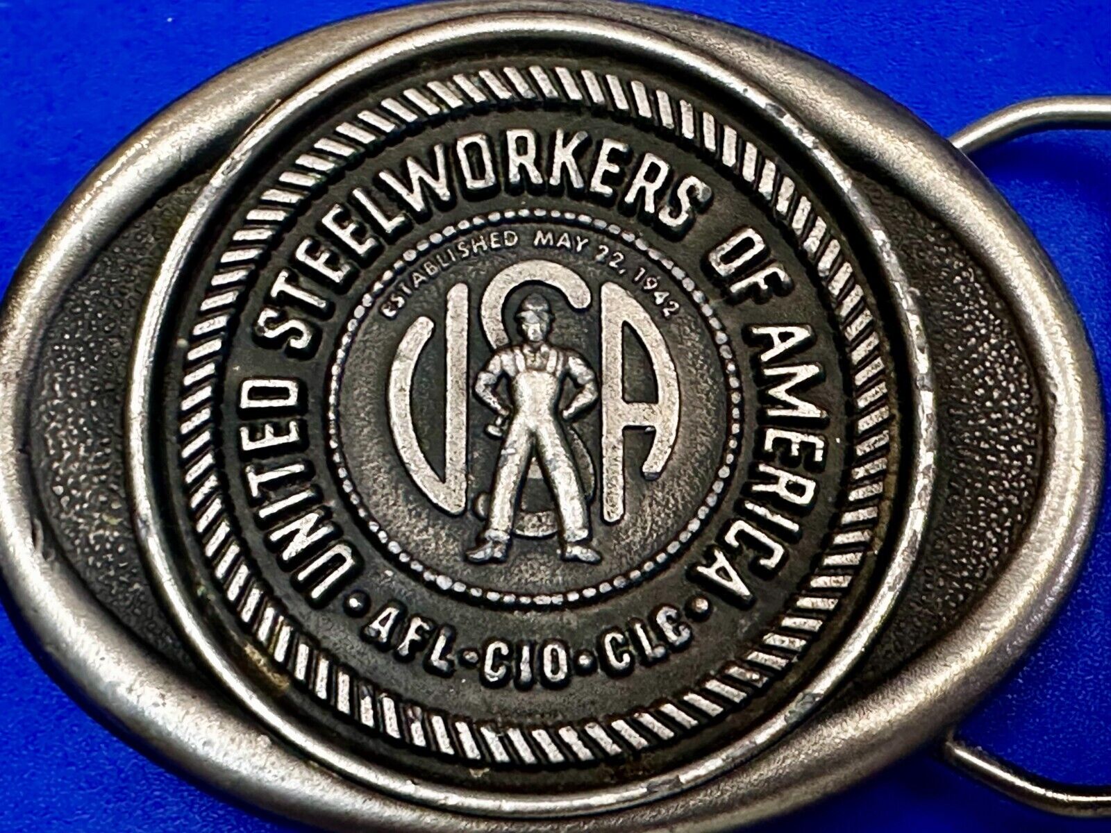 United Steel Workers of America Union Made AFL CIO Belt Buckle Koleaco S160