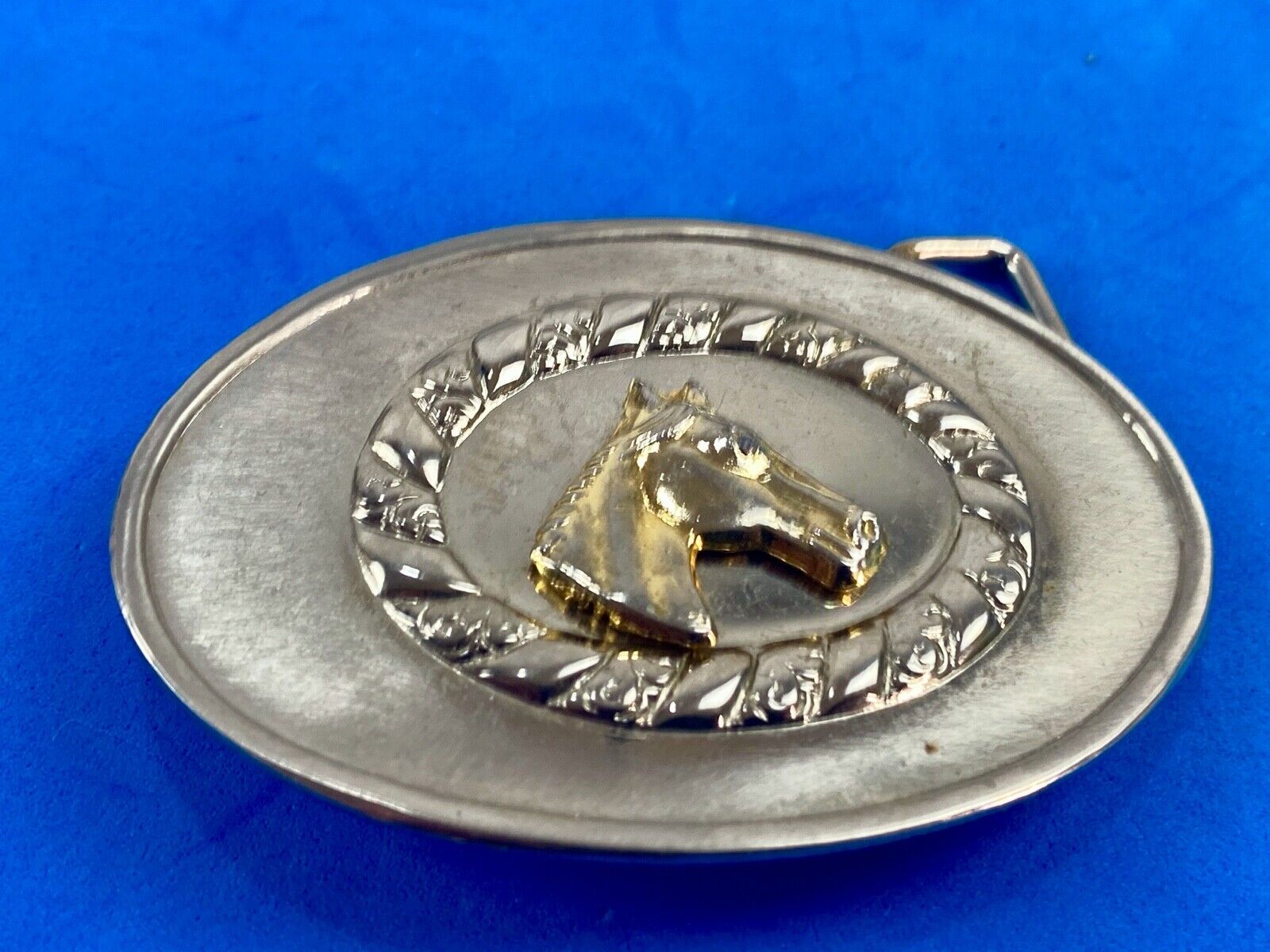 Unique and different  horse bust head western cowboy Oval Shape  belt buckle 