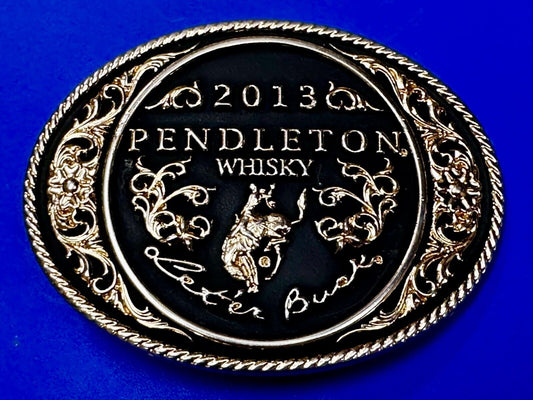 2013 Pendleton Whiskey Let'er Buck Rodeo Cowboy Montana Silversmiths Belt Buckle