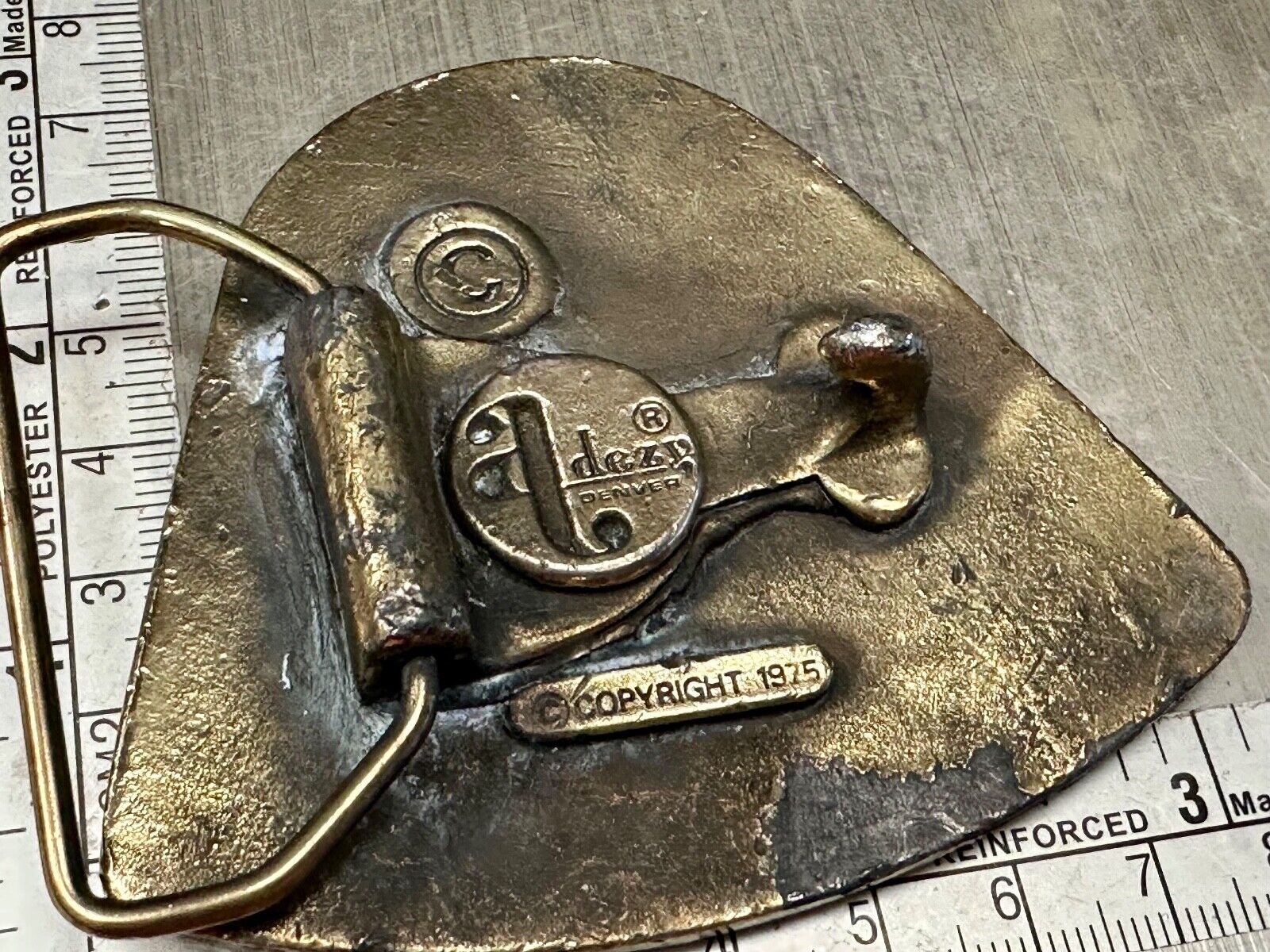 Vintage 1975 Dirt Bike Adzes sporting biking motorcycle belt buckle