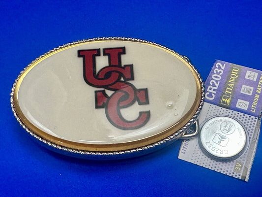 USC University of Southern California LED Flashing belt buckle w/ fresh battery!