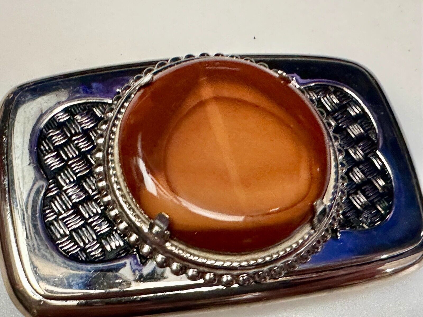 Vintage Faux Stone Belt Buckle - or Blank for your silver dollar coin Project!