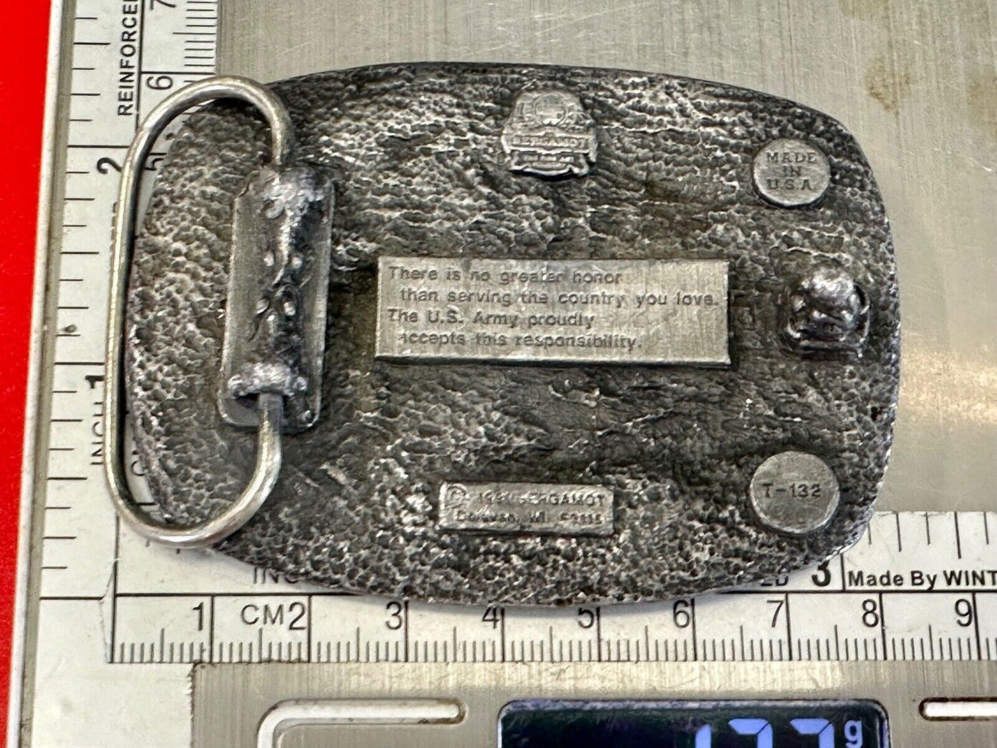 US United States Army No greater Honor than serving 91 Commemorative belt buckle