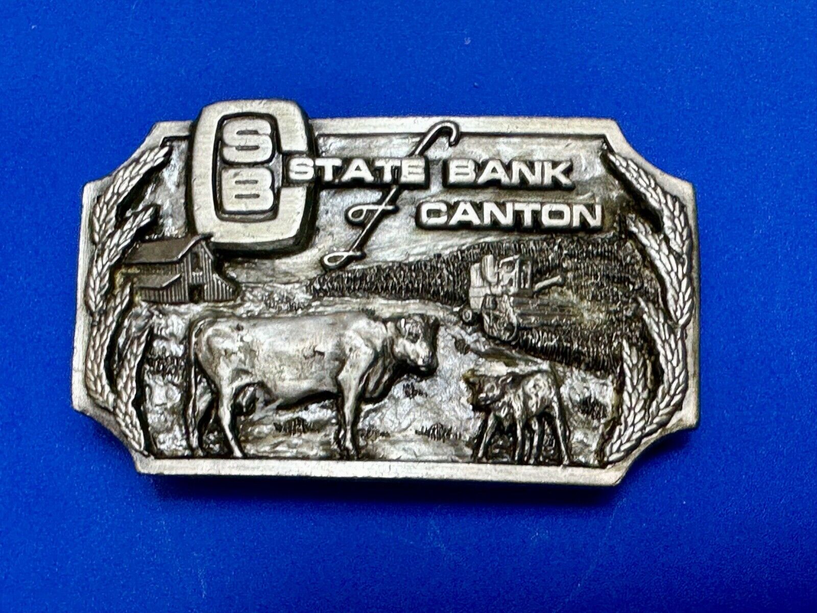 Vintage 1982 The state bank of Canton charted 1895 collectable rare belt buckle