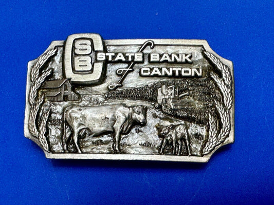 Vintage 1982 The state bank of Canton charted 1895 collectable rare belt buckle