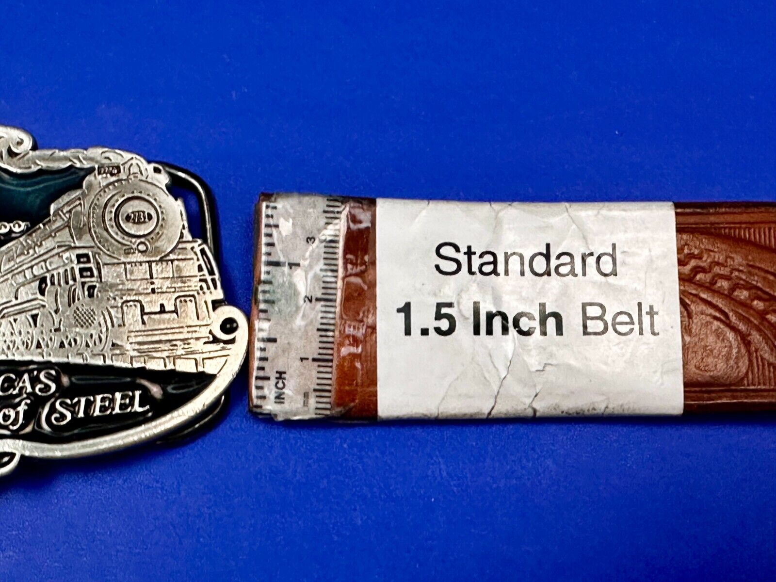 America’s Highway Of Steel RR Double Railroad Train Belt Buckle Made in USA 2396