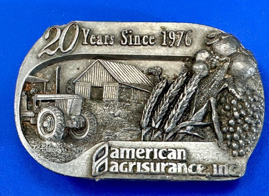American Agrisurance Inc Farmers Insurance company 20 year 1976 96 belt buckle
