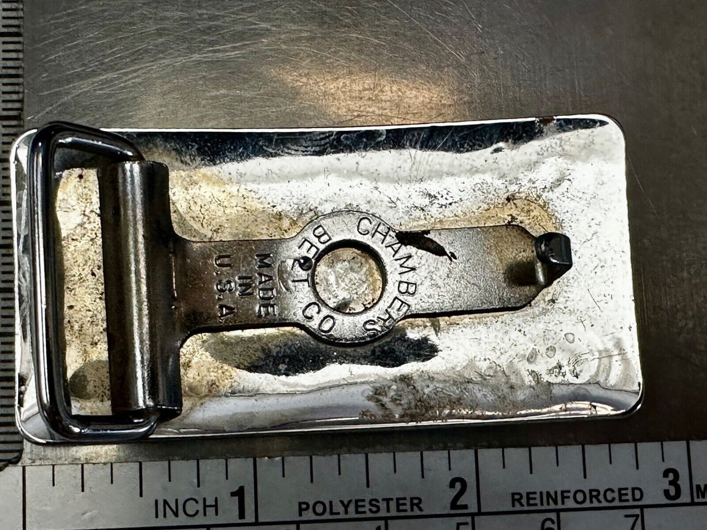 Vintage Horse Head USA Silver Tone  Belt Buckle by Chambers Belt Co