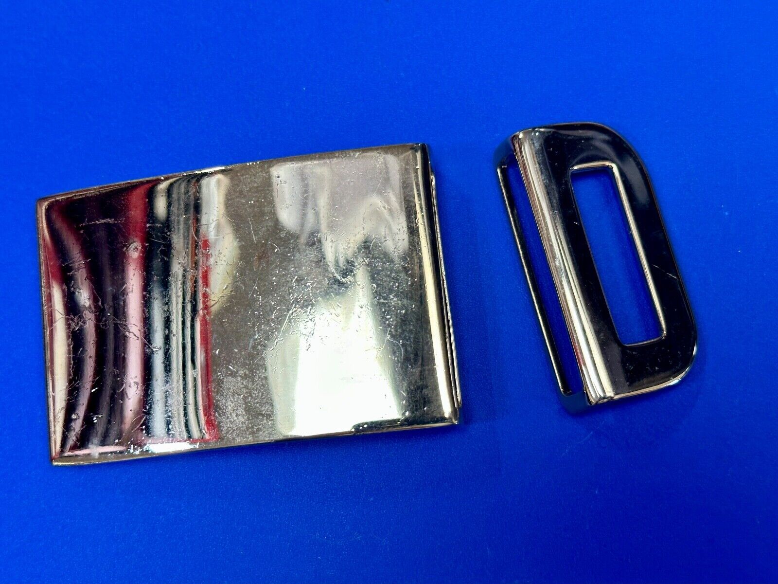 6-76  USMC Marines Military Dress Solid Brass belt buckle with attachment