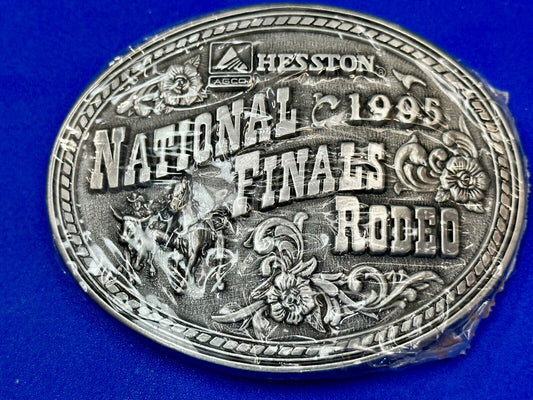 1995 Hesston National Finals Rodeo NFR Collector Award Design Medals Belt Buckle