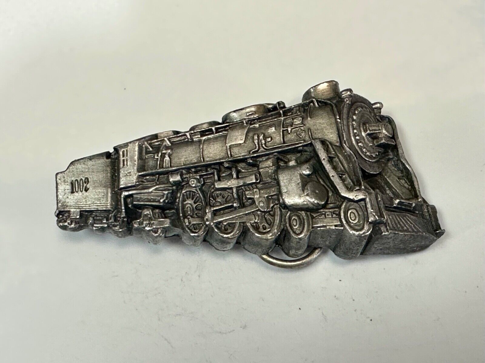 Train Rail Road Steam Engine RR vintage 1978 Bergamot Brass Works belt buckle