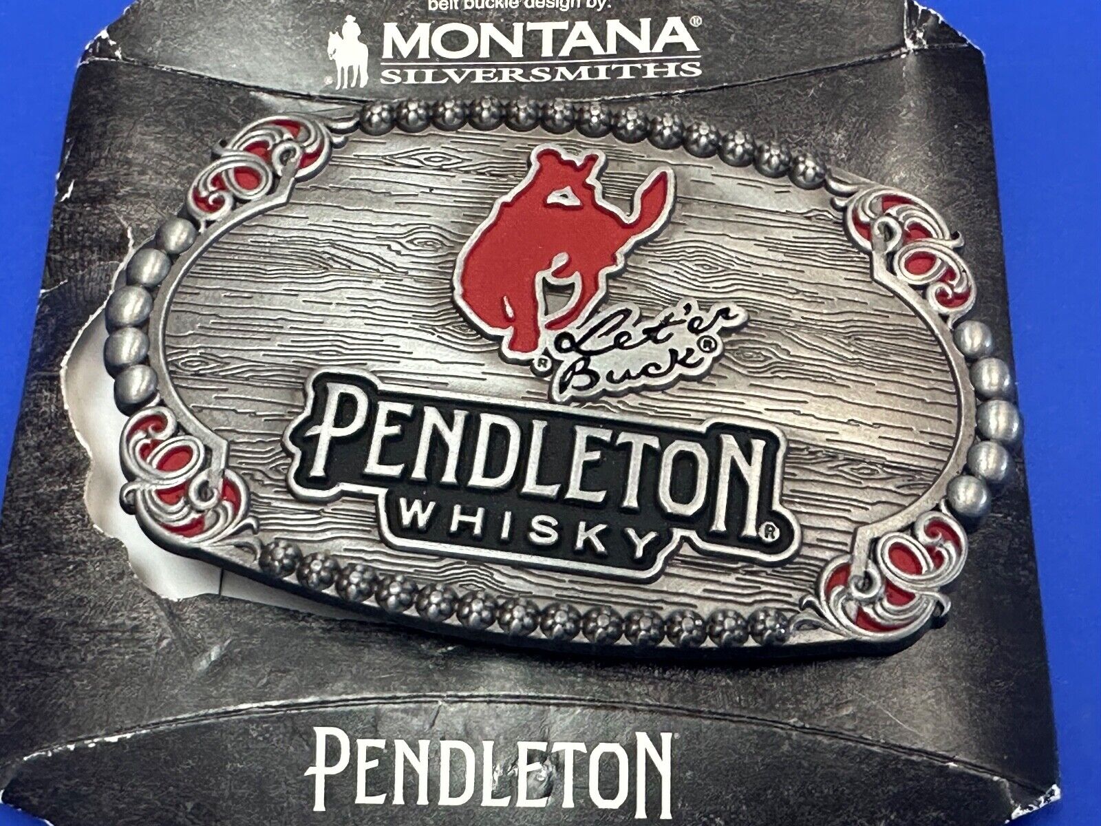 2023 PENDLETON WHISKY BELT BUCKLE MONTANA SILVERSMITHS COWBOY RODEO IN PACKAGING