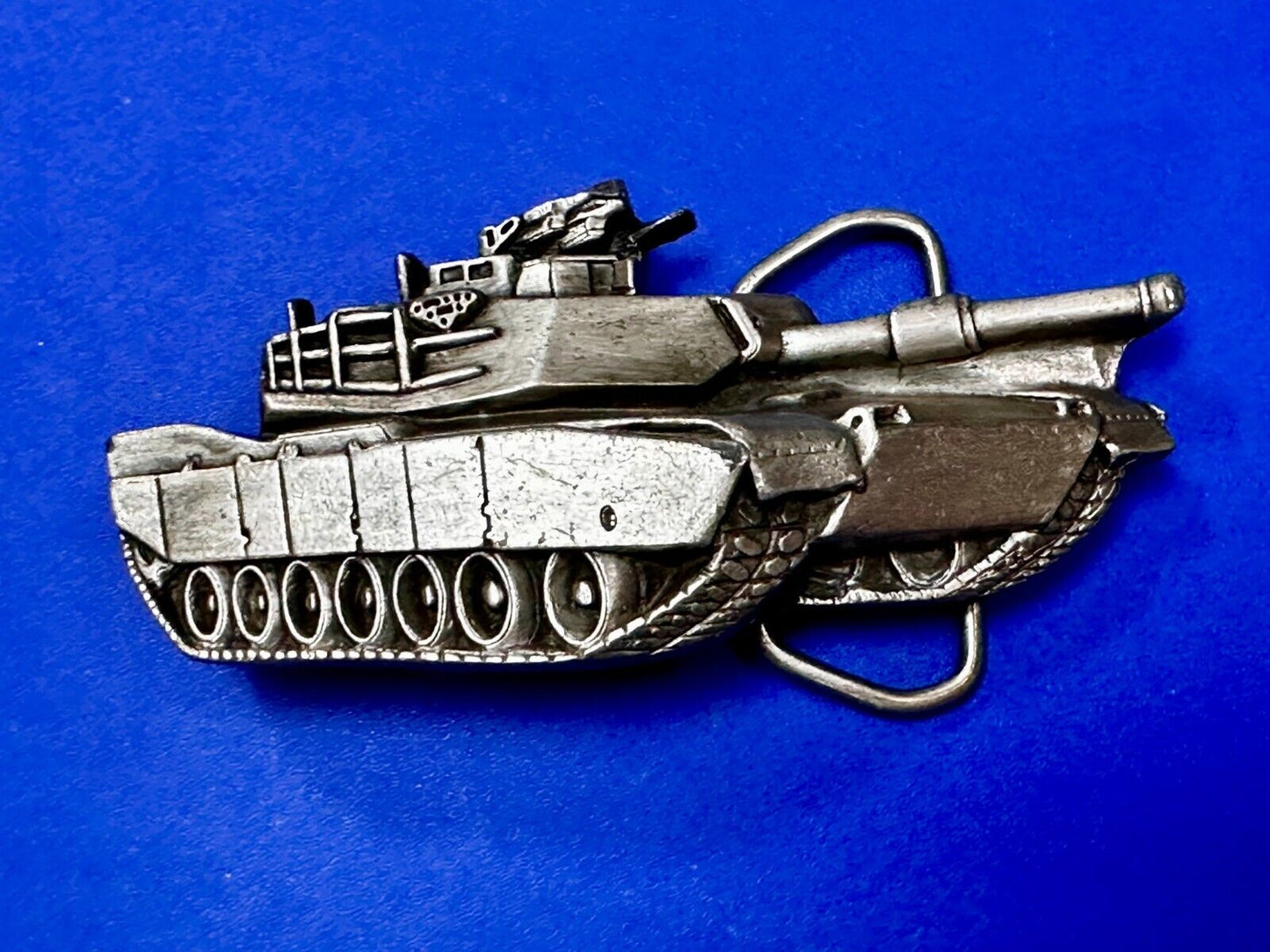 US Army Abrams Tank Anthony J Irvin Vintage 1979  Figural Bergamot Belt Buckle