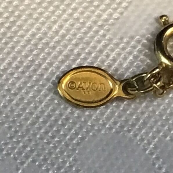 Avon Gold tone bar link - section necklace 26" long
