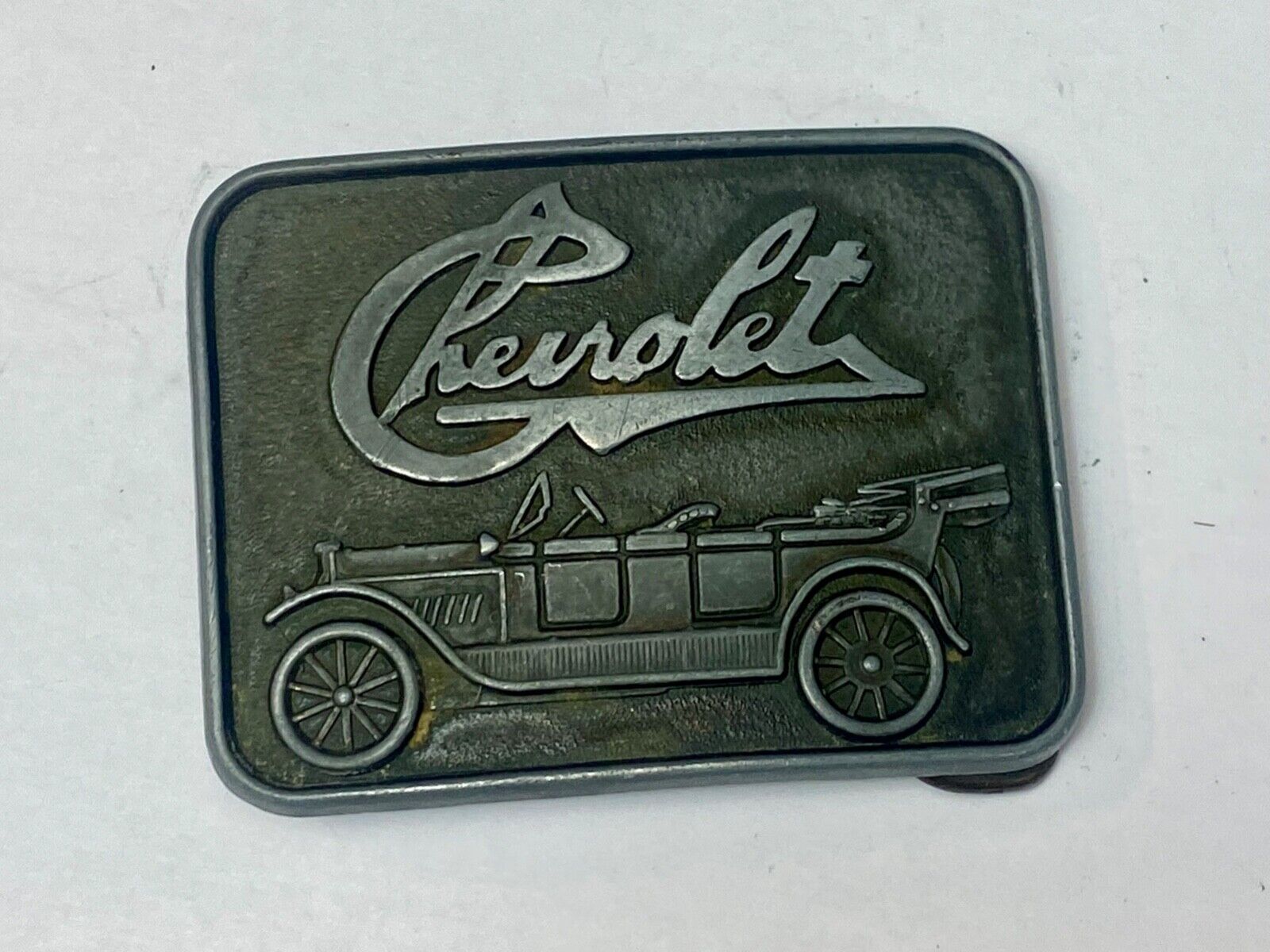 Vintage Chevrolet Chevy Antique Car logo emblem belt buckle by RJ Roberts