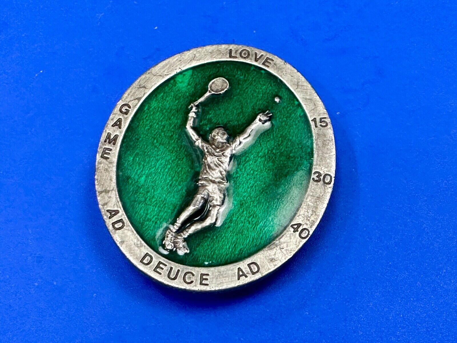 Tennis Match Commemorative Game Ad Deuce Love Vintage 70's Bergamot belt buckle
