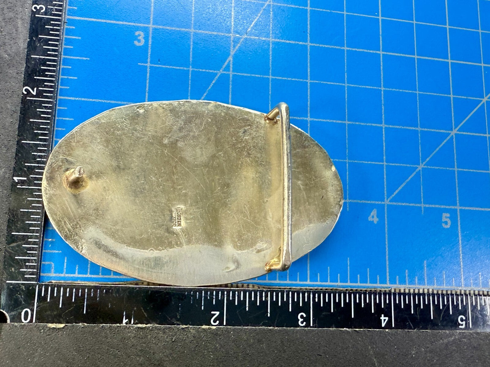 Abalone Shell Mother of Pearl Inlay Beach Scene Belt Buckle Hencho en Mexico