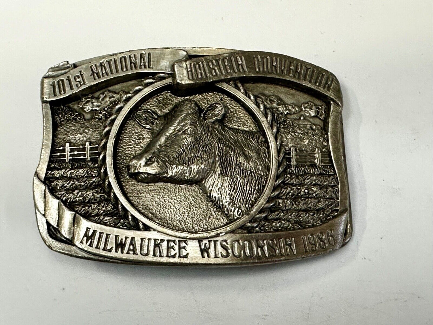 101st Holstein Convention The Dairy Shrine Milwaukee Wisconsin 1986 Belt Buckle