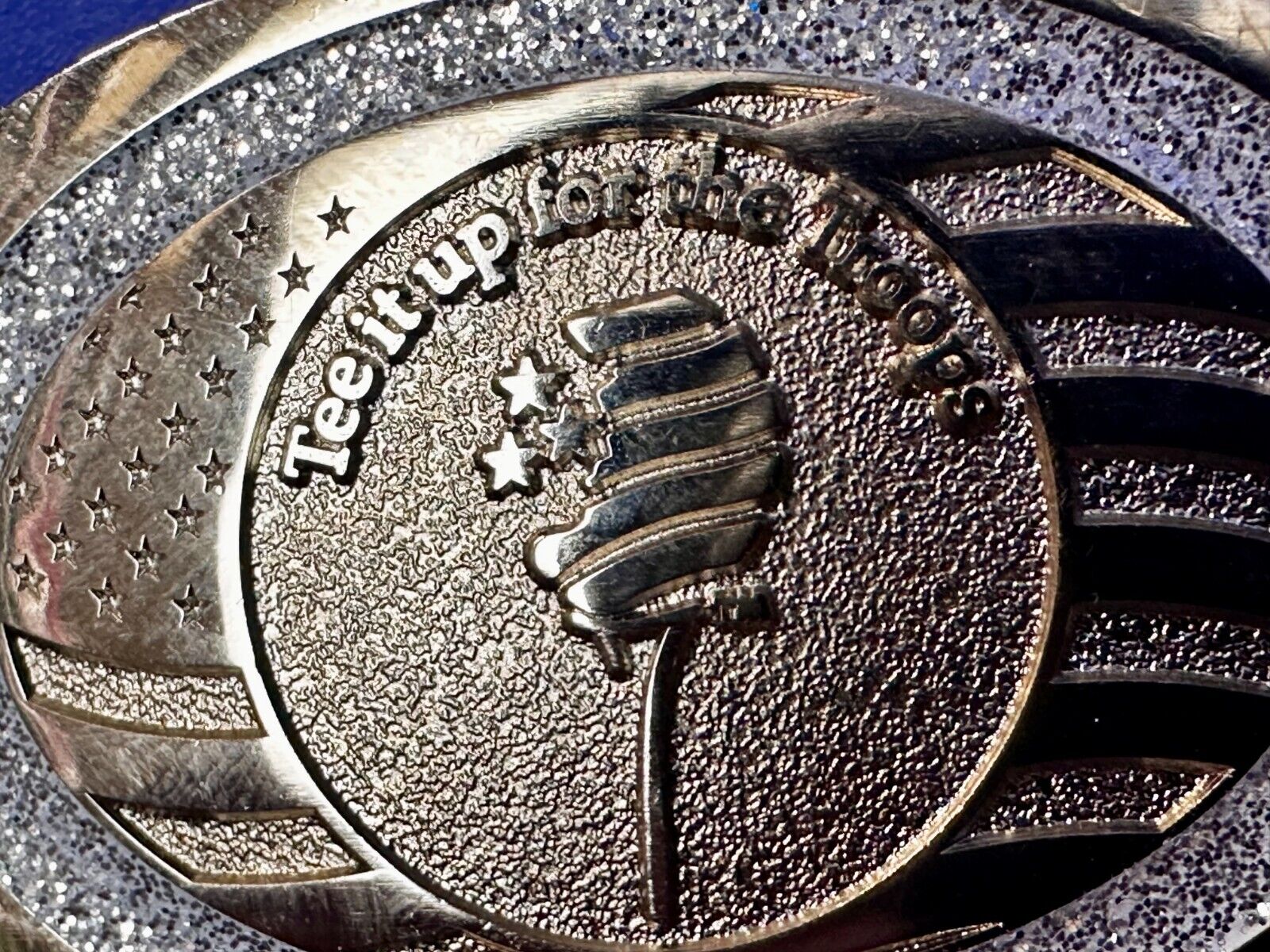Tee It Up For The Troops Non Profit Organization Promo Award 2 Tone Belt Buckle