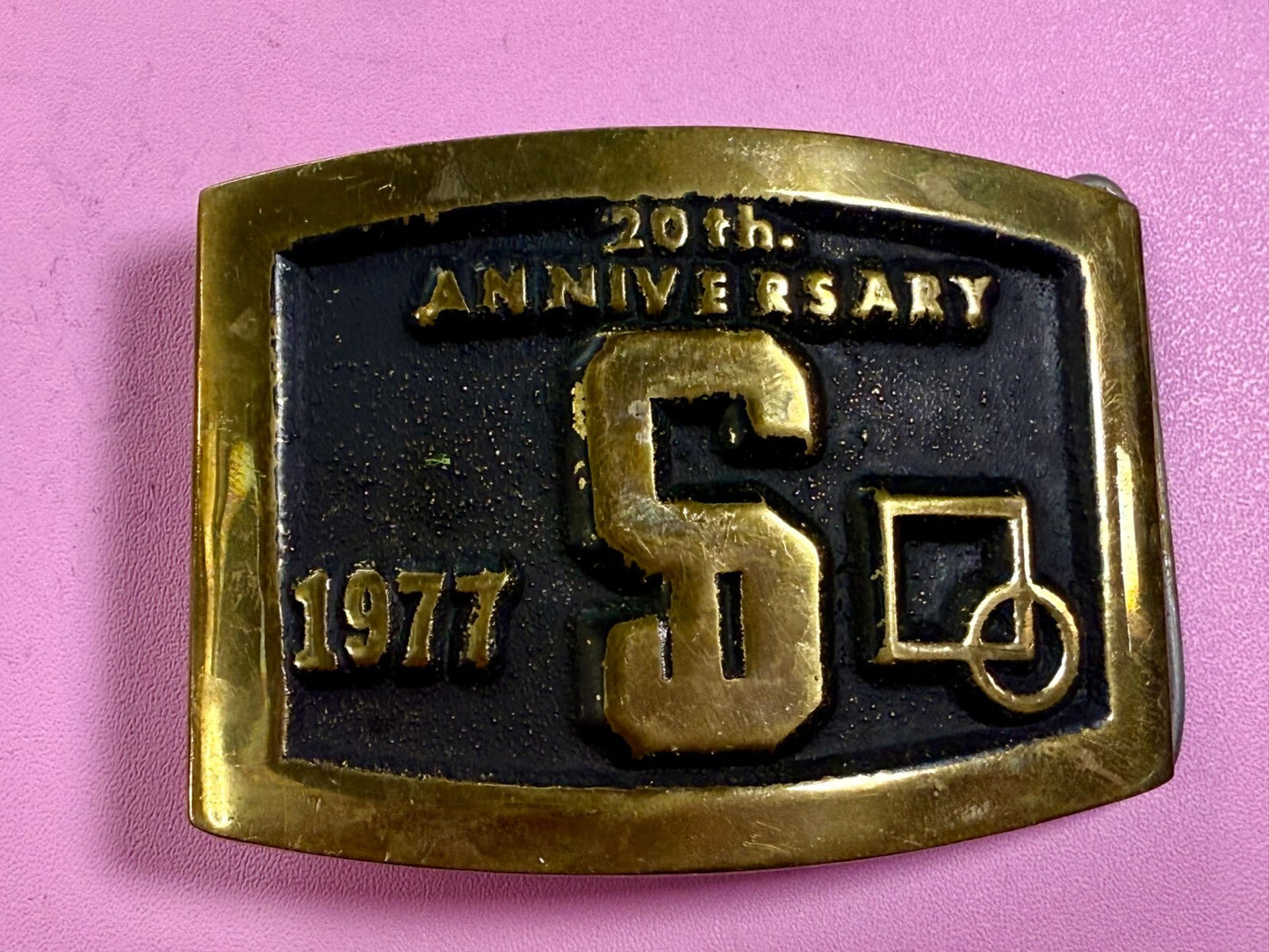 20th Anniversary S Company Logo Vintage 1977 Belt Buckle