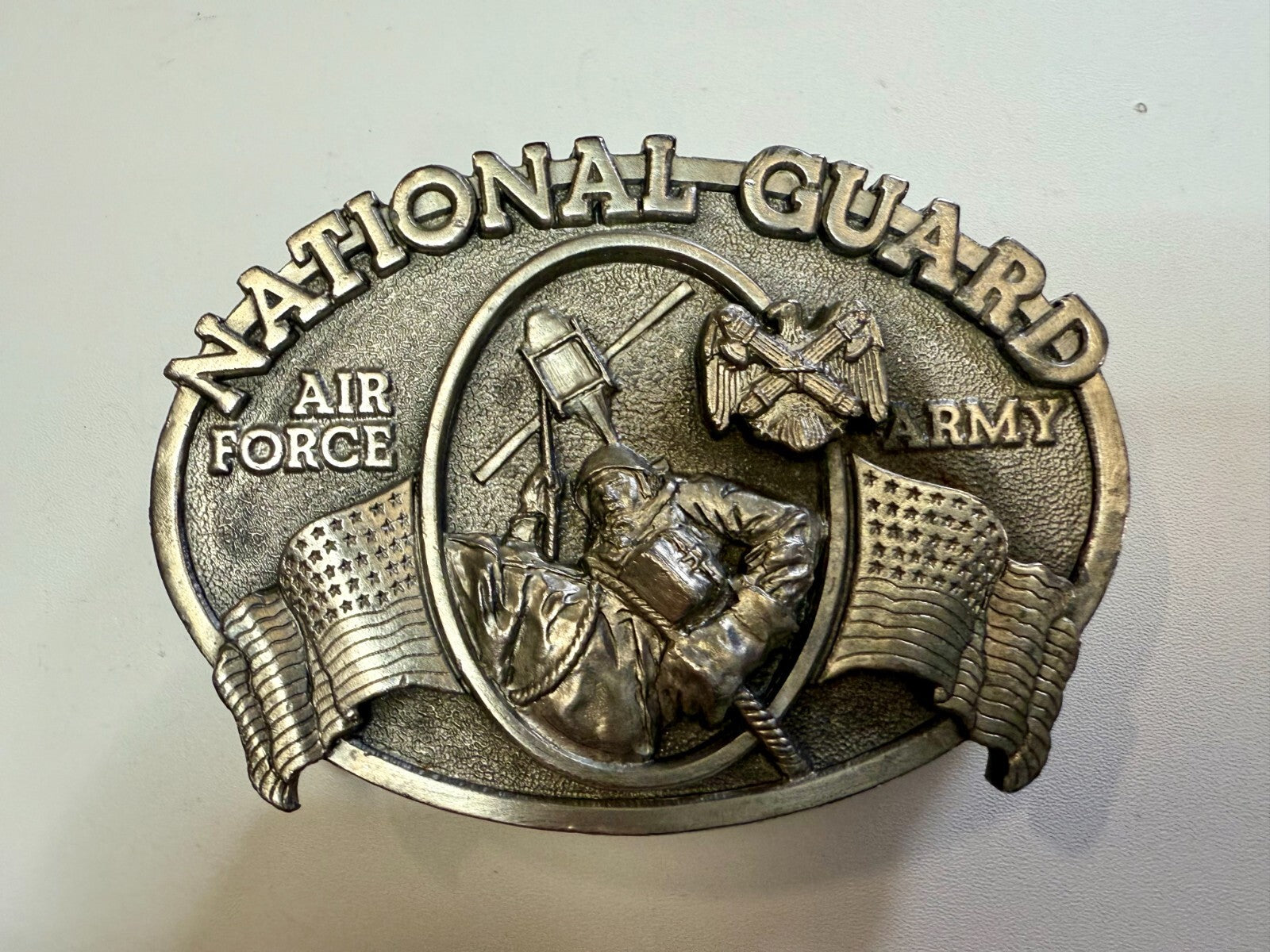 United States National Guard Air Force Army Vintage 1982 Bergamot Belt Buckle