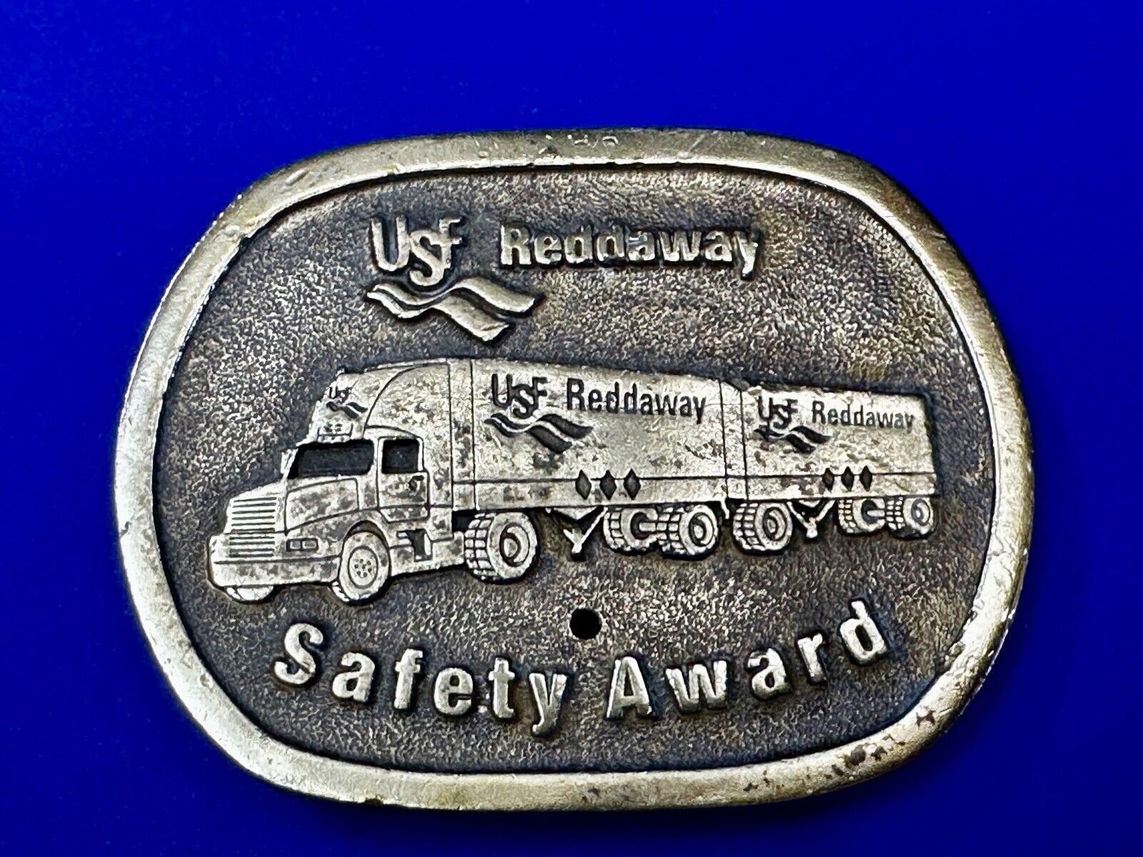 USF RedDaway Transportation Company Semis Drivers safety award 1996 Belt Buckle