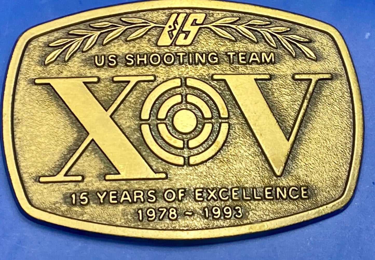 1978-1993 Vintage 15 Years of Excellence US Shooting Team Belt Buckle