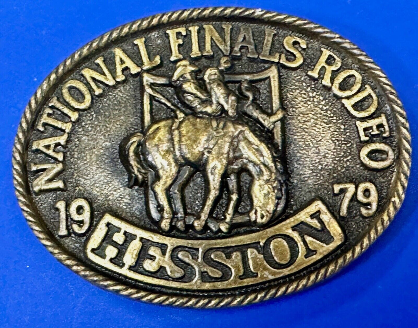 1979 Hesston National Finals Rodeo NFR Limited Edition Collectors Belt Buckle