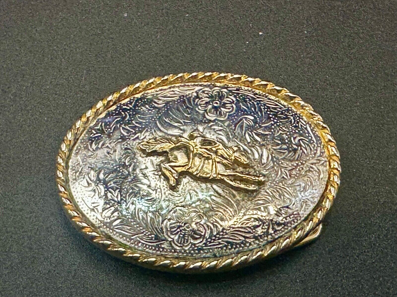 Vintage Ivan Cowboy Saddle Bronc western rodeo bull rider belt buckle
