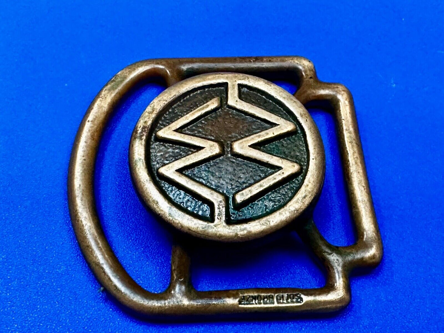 Unique Cutout Saw Waves RARE Hippie Boho Solid Bronze Belt Buckle Scarf Slide