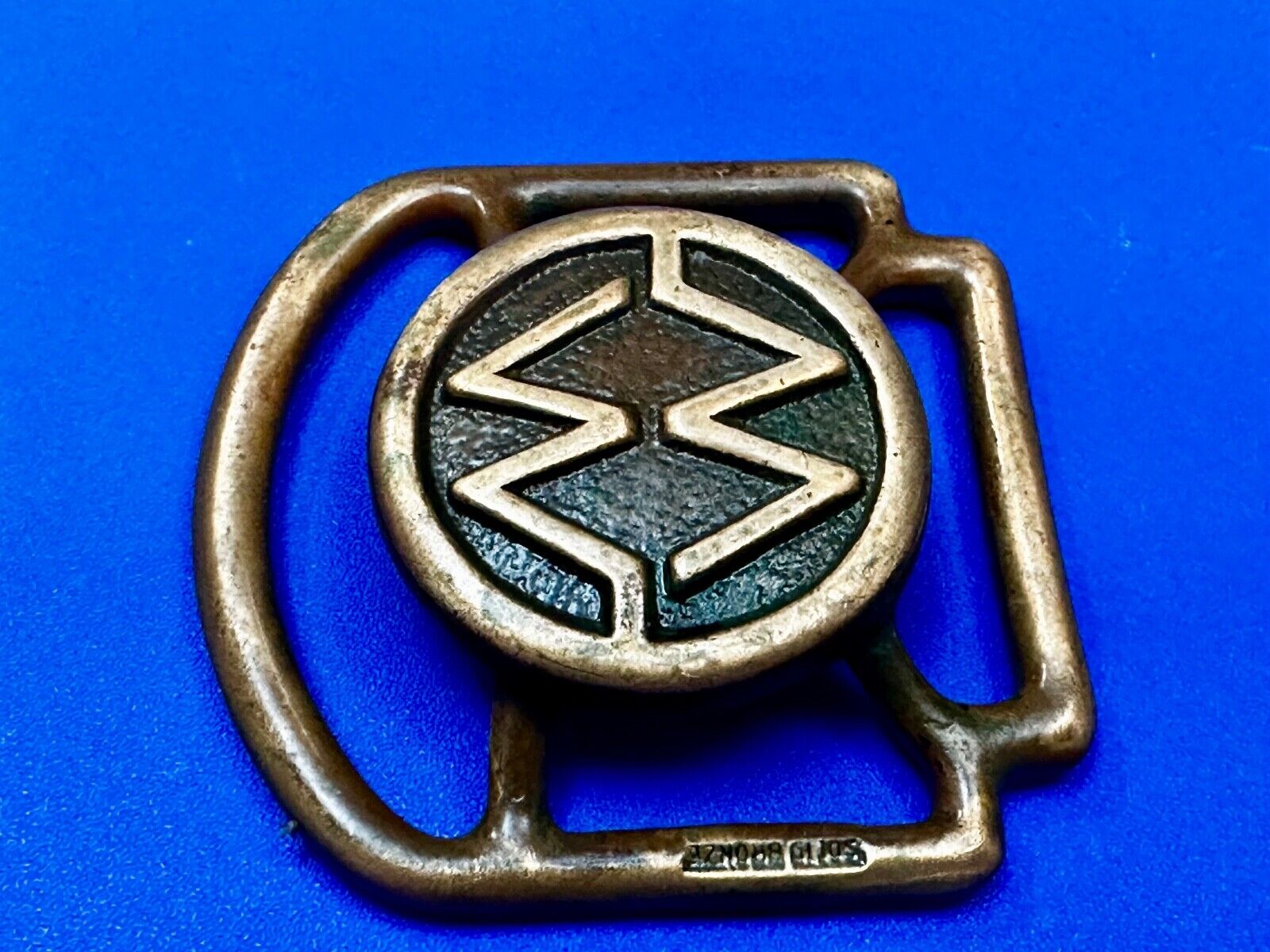 Unique Cutout Saw Waves RARE Hippie Boho Solid Bronze Belt Buckle Scarf Slide