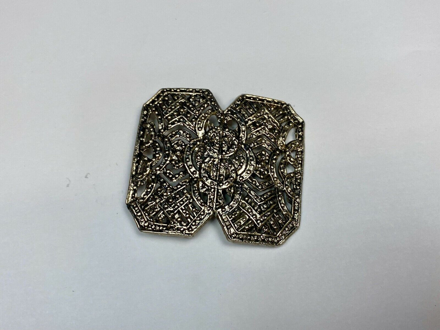 Antique See Through Silver Color Scarf Slide Clip Belt Buckle