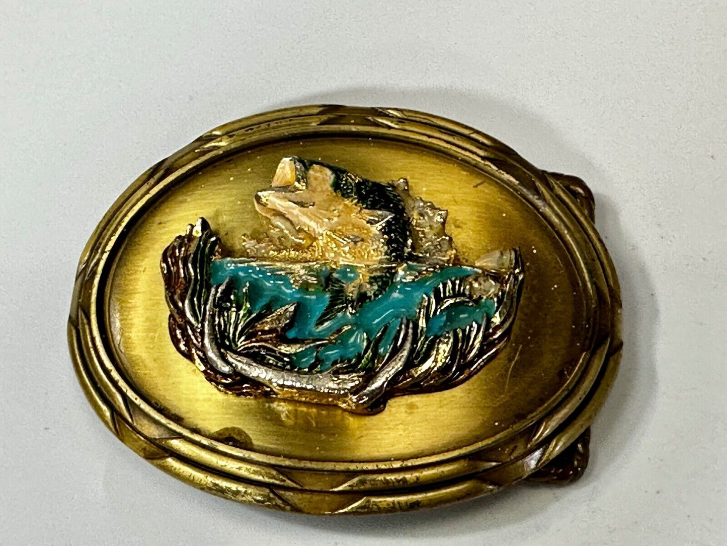 Trout Fish Sport Fishing Fisherman 1978 Colorful Belt Buckle by Rain Tree