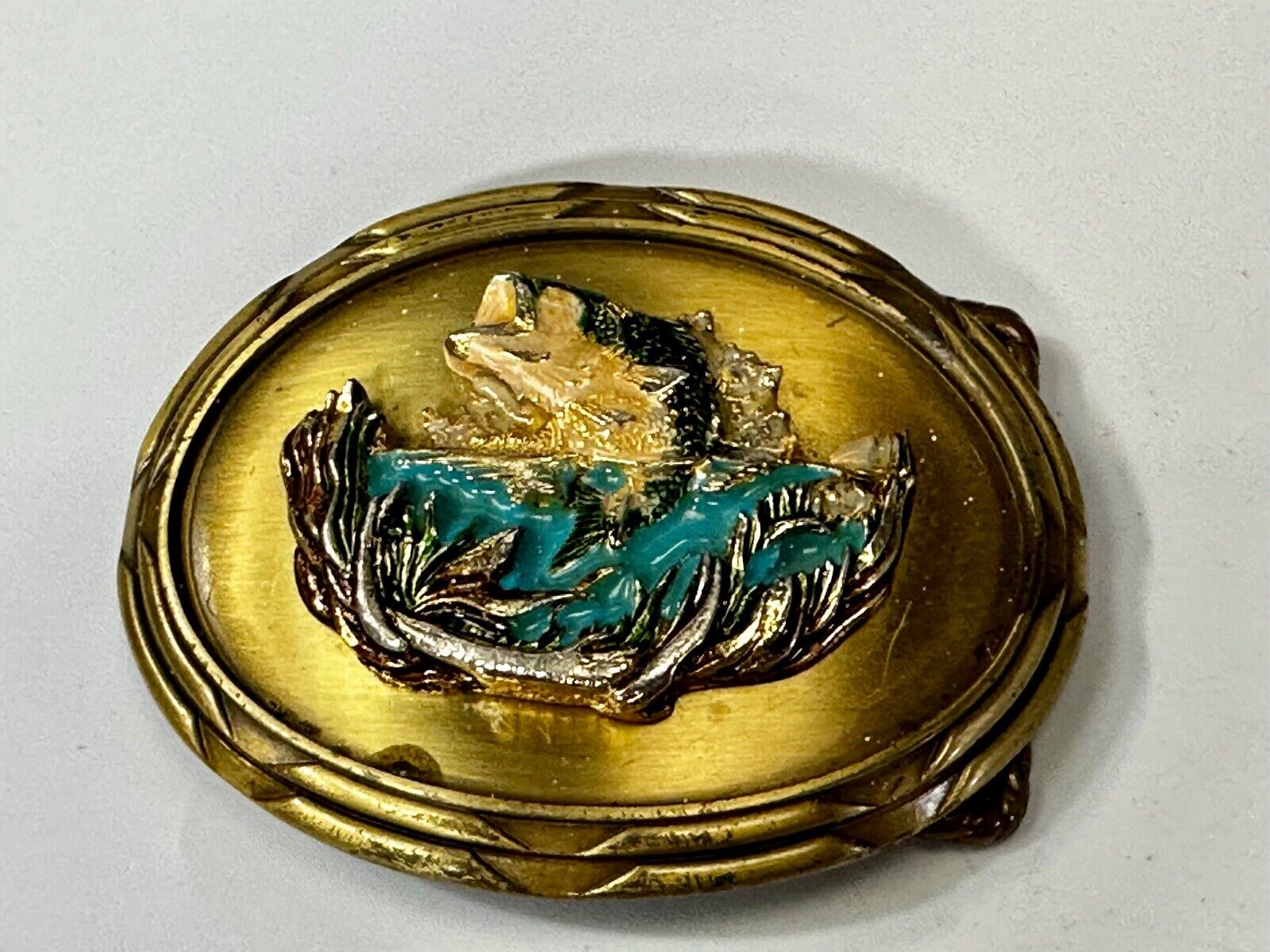 Trout Fish Sport Fishing Fisherman 1978 Colorful Belt Buckle by Rain Tree