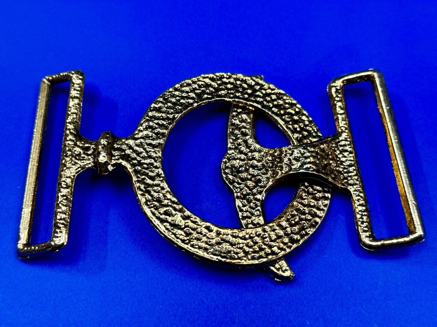 Two-Piece Interlocking Anchor? Open Work Gold Tone Vintage Belt Buckle