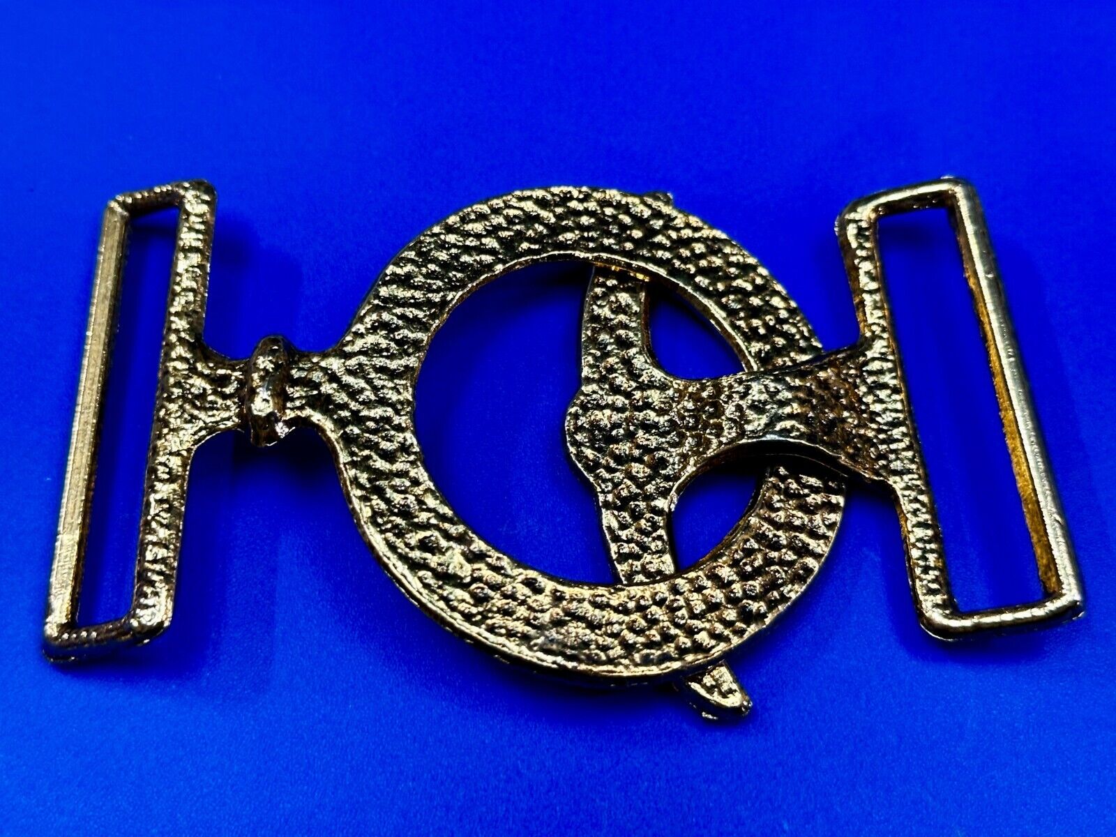 Two-Piece Interlocking Anchor? Open Work Gold Tone Vintage Belt Buckle