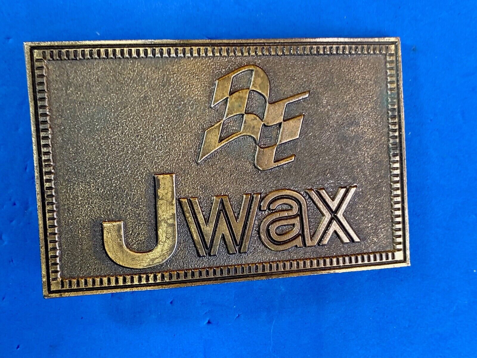 Vintage Jwax Belt Buckle By Lewis   Auto Wax Car Shine!    