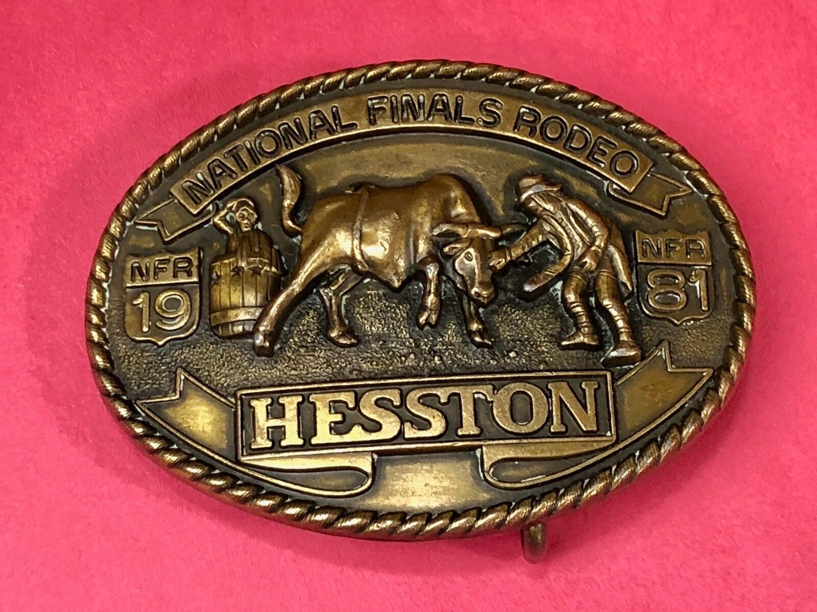 1981 Western Belt Buckle   NFR Hesston National Final Rodeo Cowboy Award 