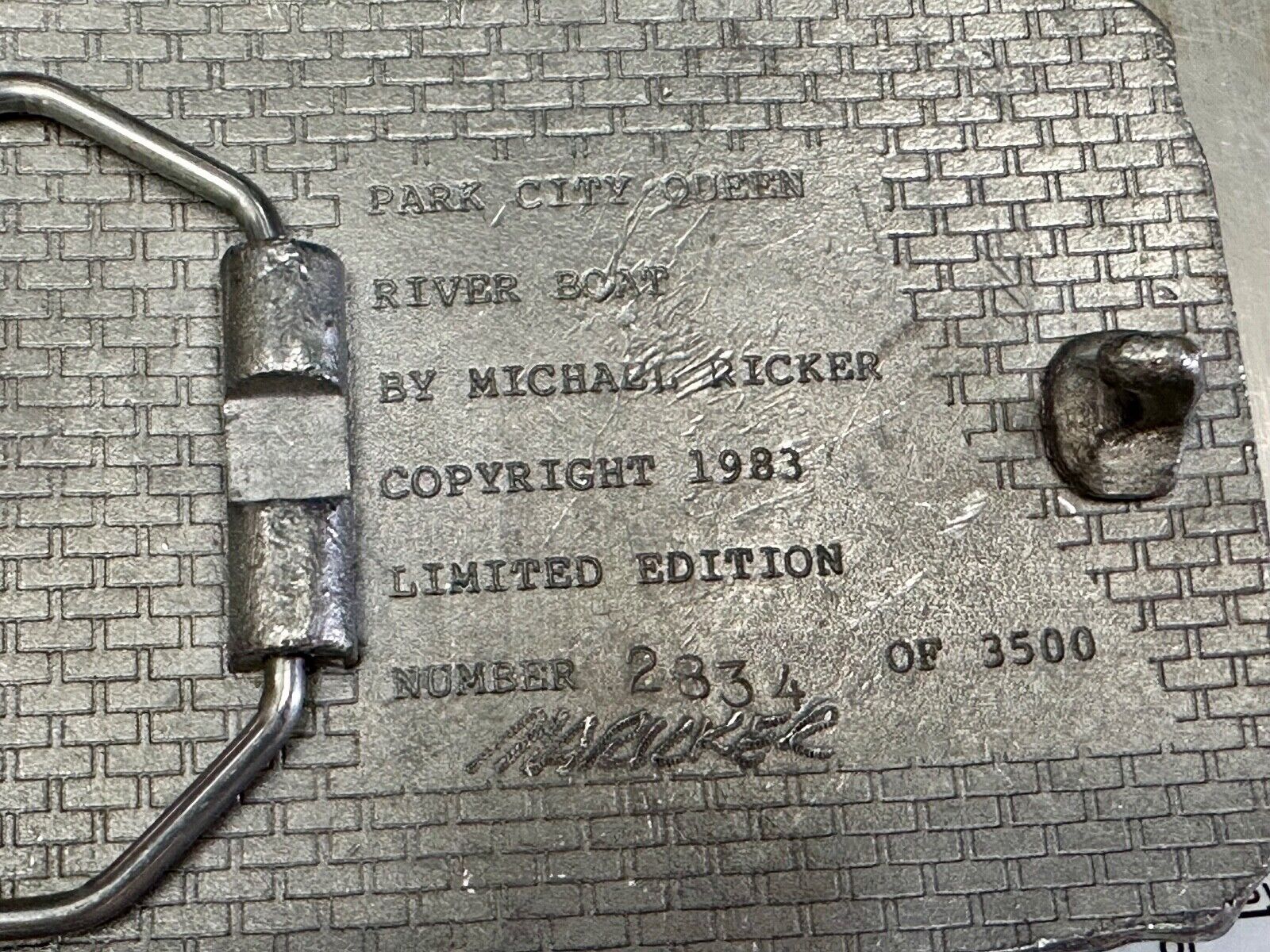 Park City Queen River Boat - Vintage Collectable art Belt Buckle Michael Rycker