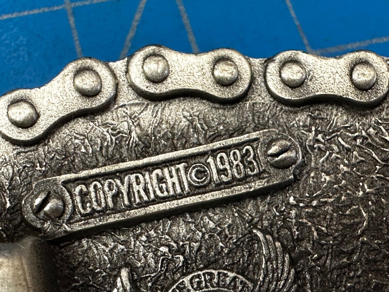 Bikers American Eagle with Motorcycle Chain Surround Great American Belt Buckle